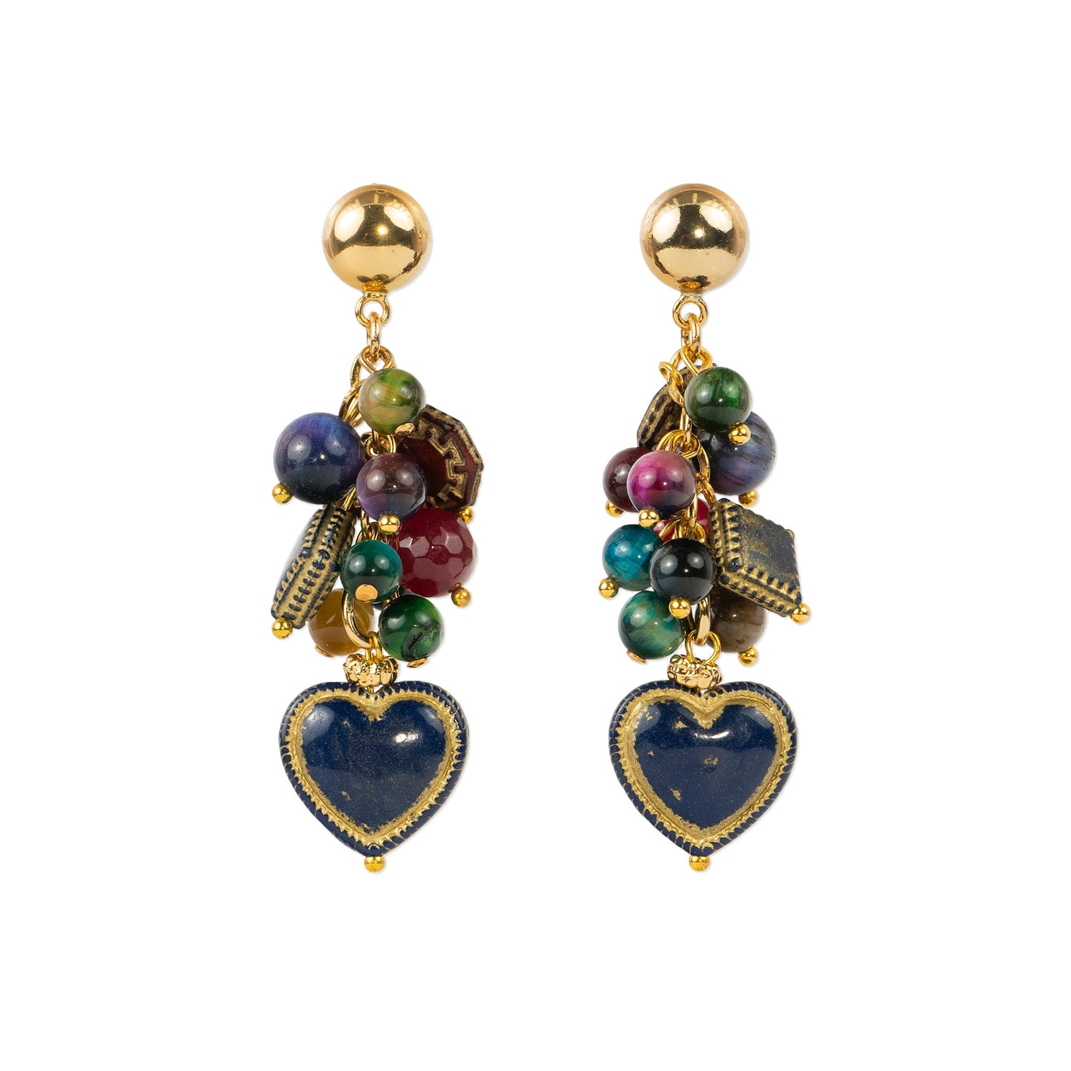 Cluster drop earrings
