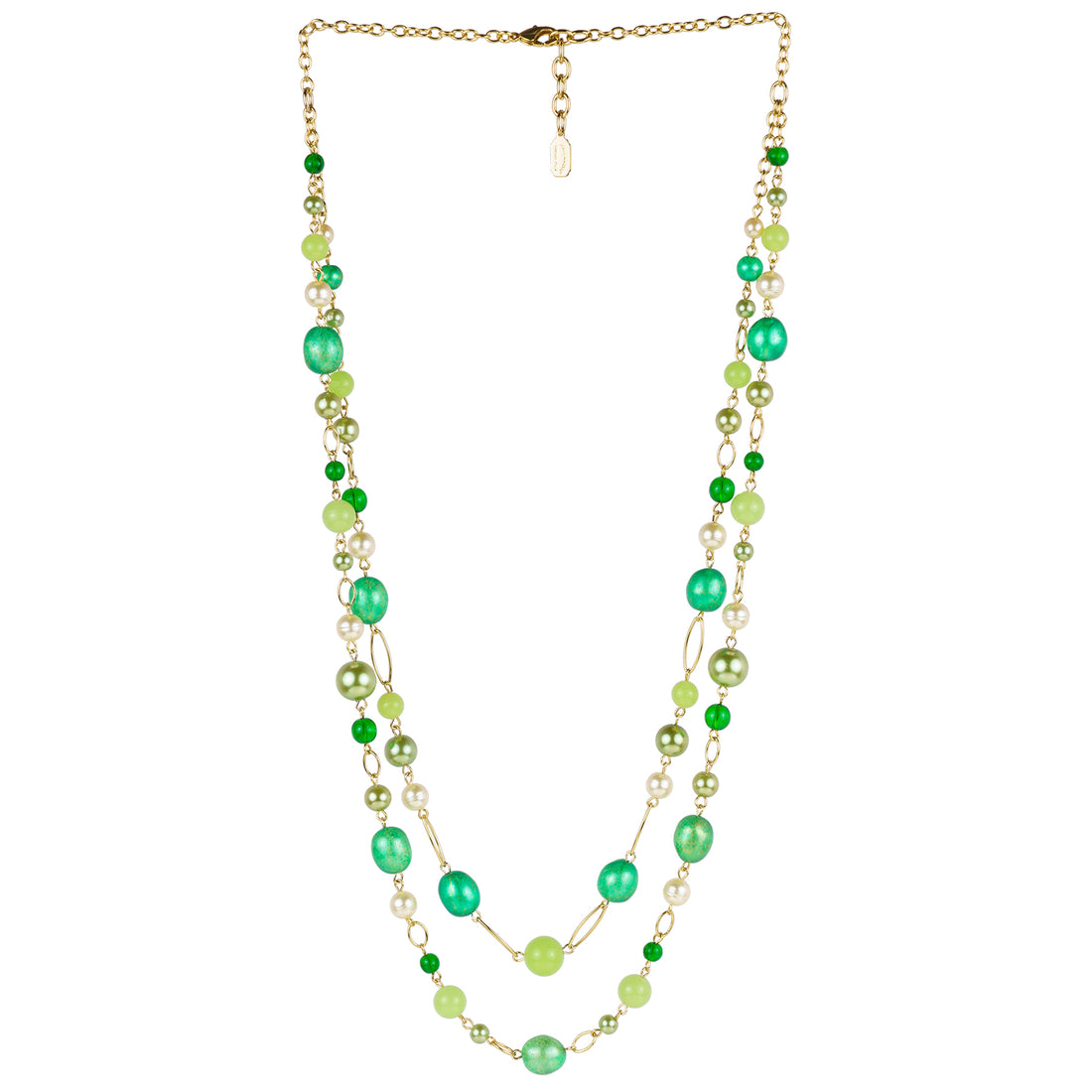 Collana lunga 2 fili con perle