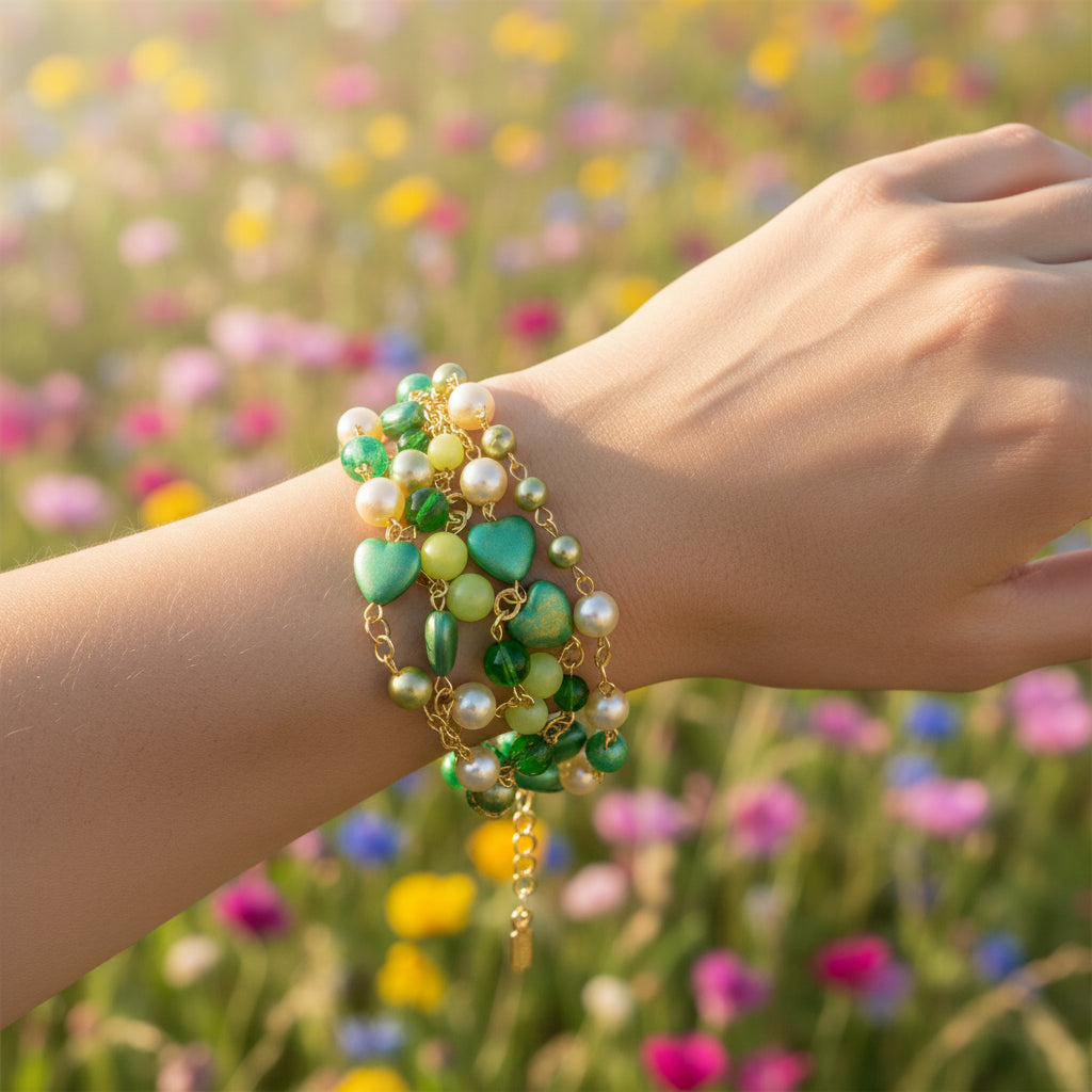 Pulsera de perlas de colores