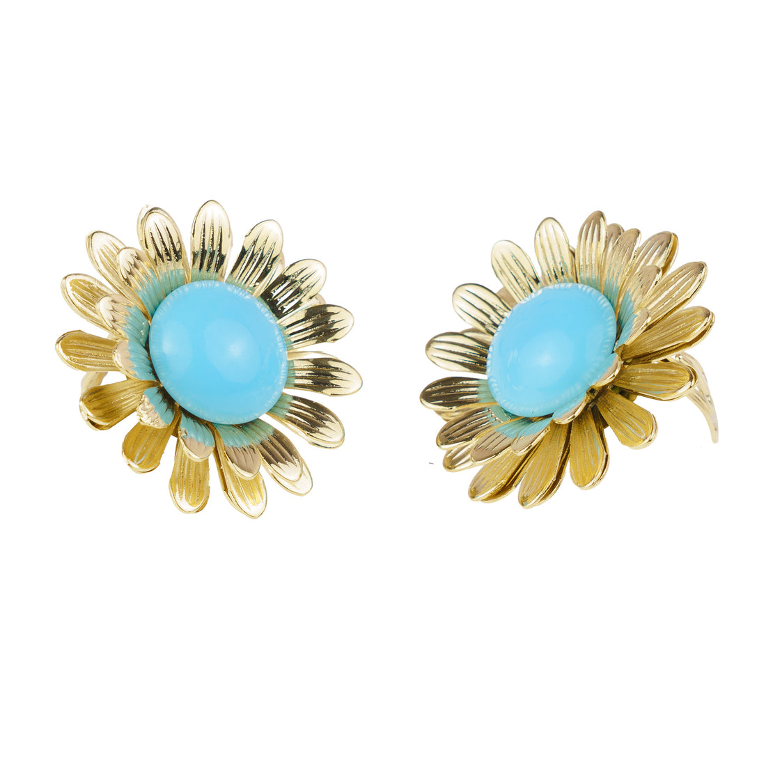 Pendientes colgantes de coral y turquesa