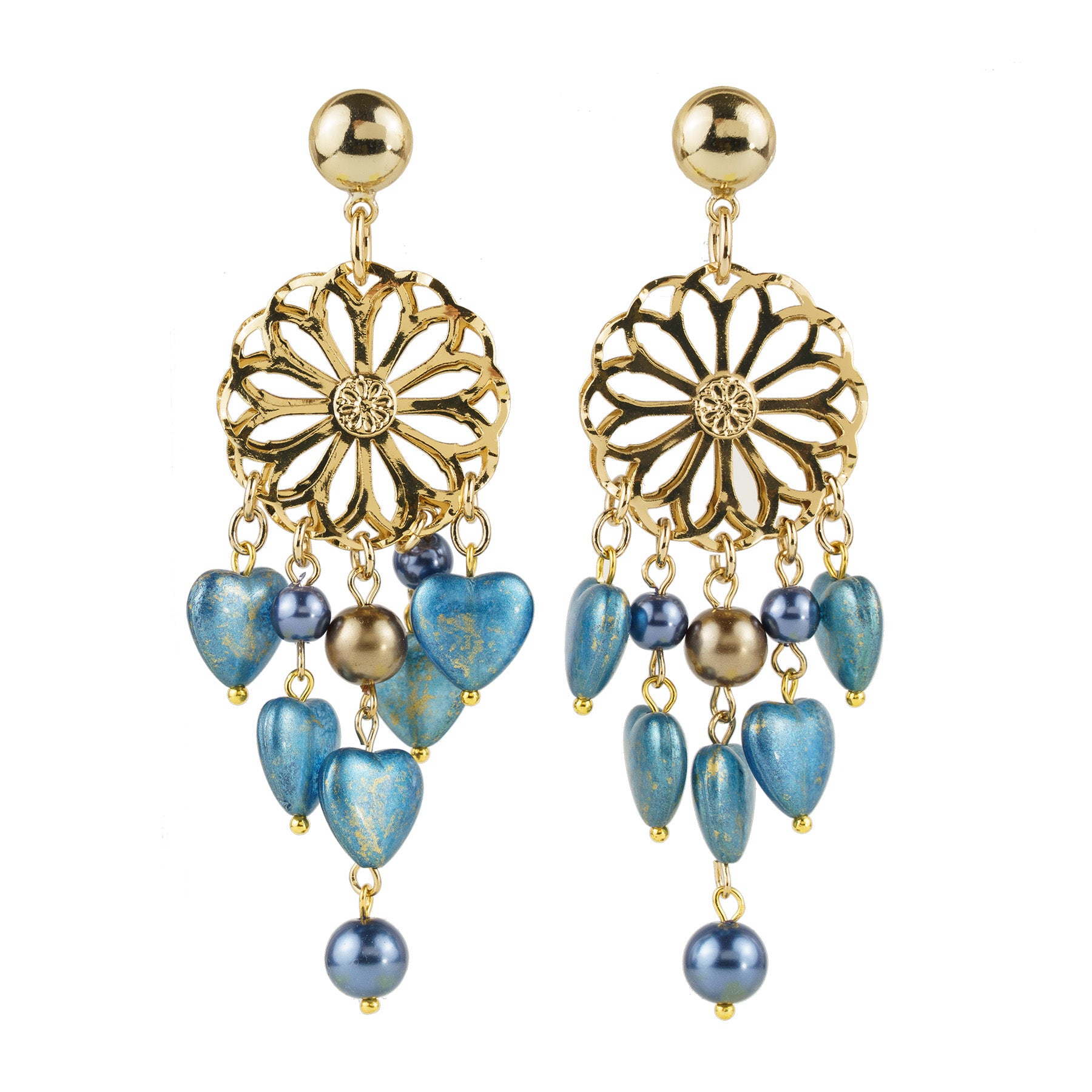 Star pendant earrings