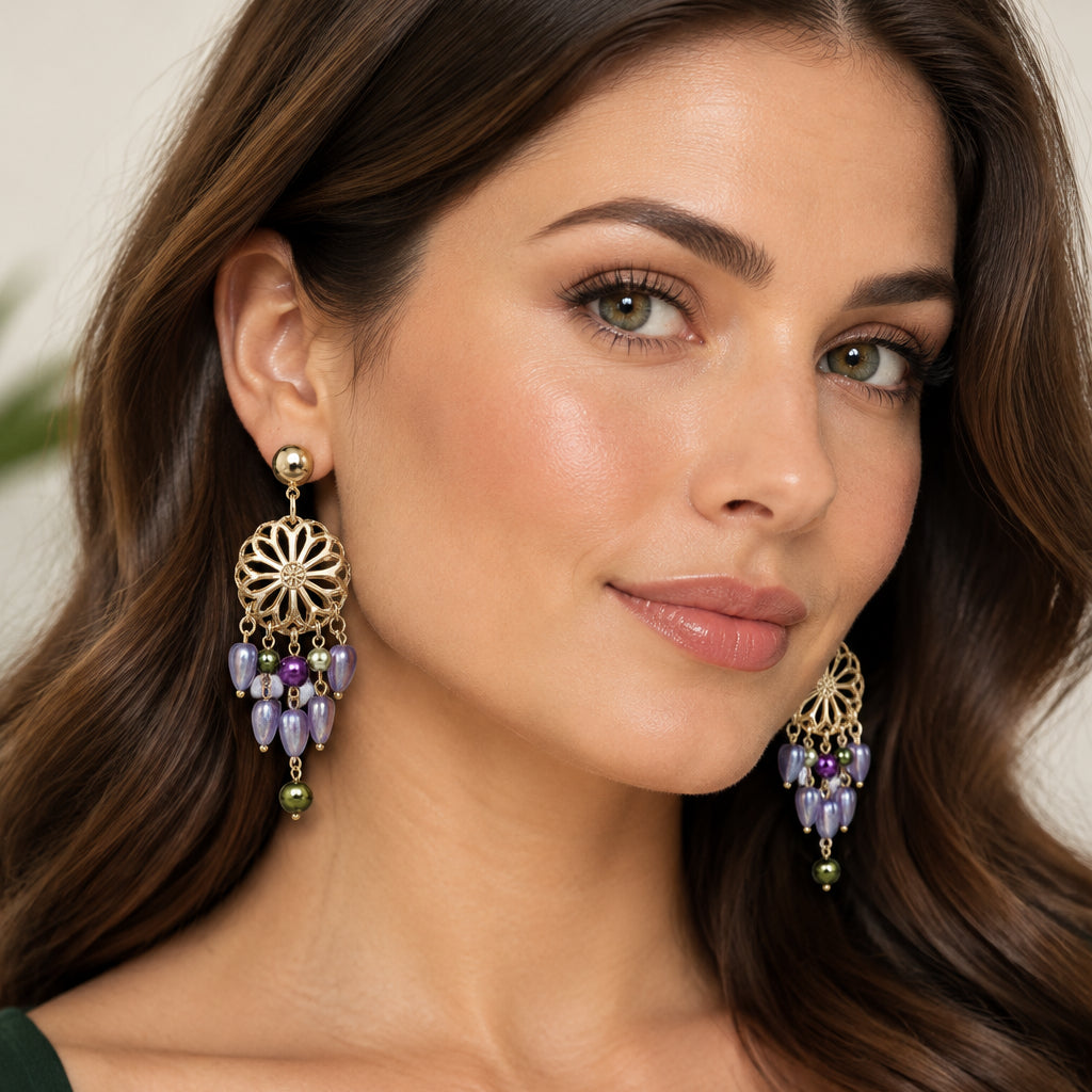 Star pendant earrings