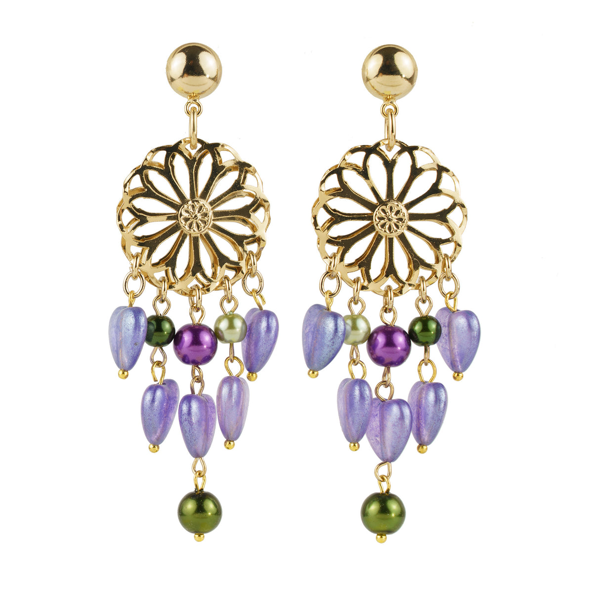 Star pendant earrings