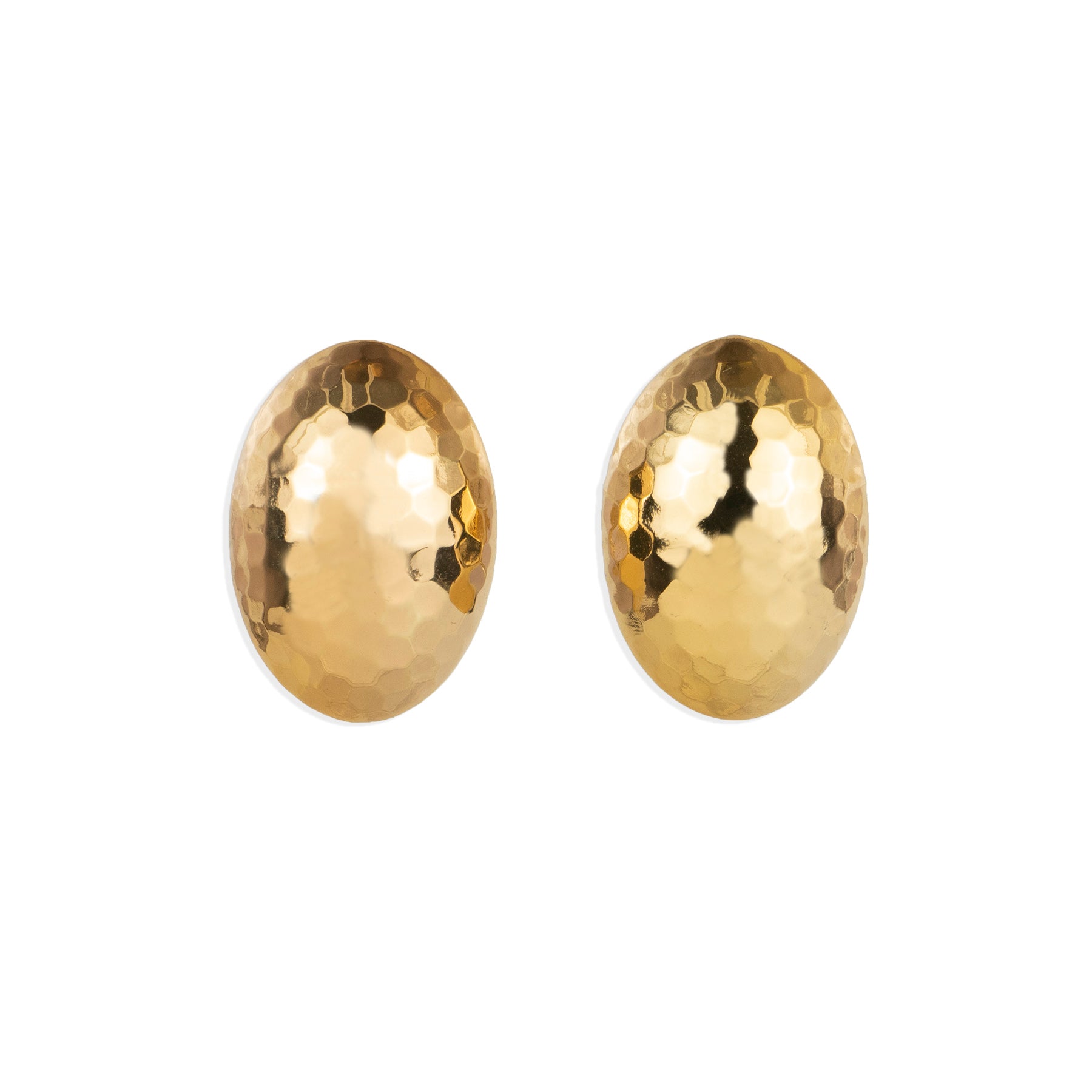 Oval button earrings