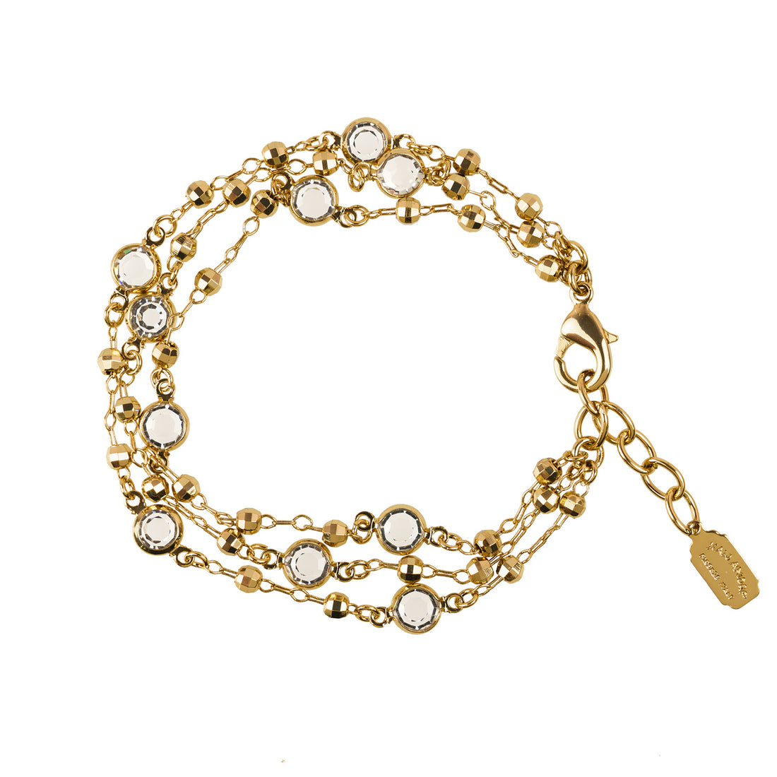 Chain bracelet and multicolored crystals