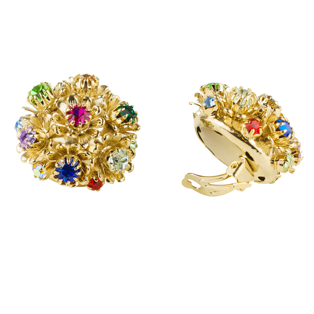 Orecchini con fiori e cristalli