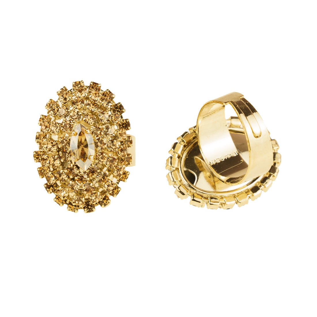 Anello ovale di cristalli