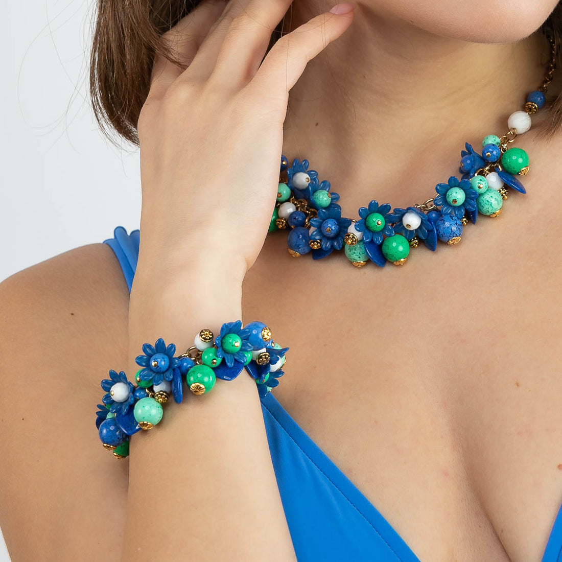 Bracciale charms con fiori e cuori