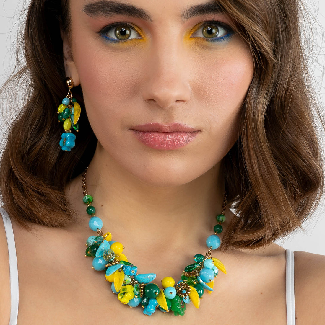 Collana charms girocollo in vetro e murrine