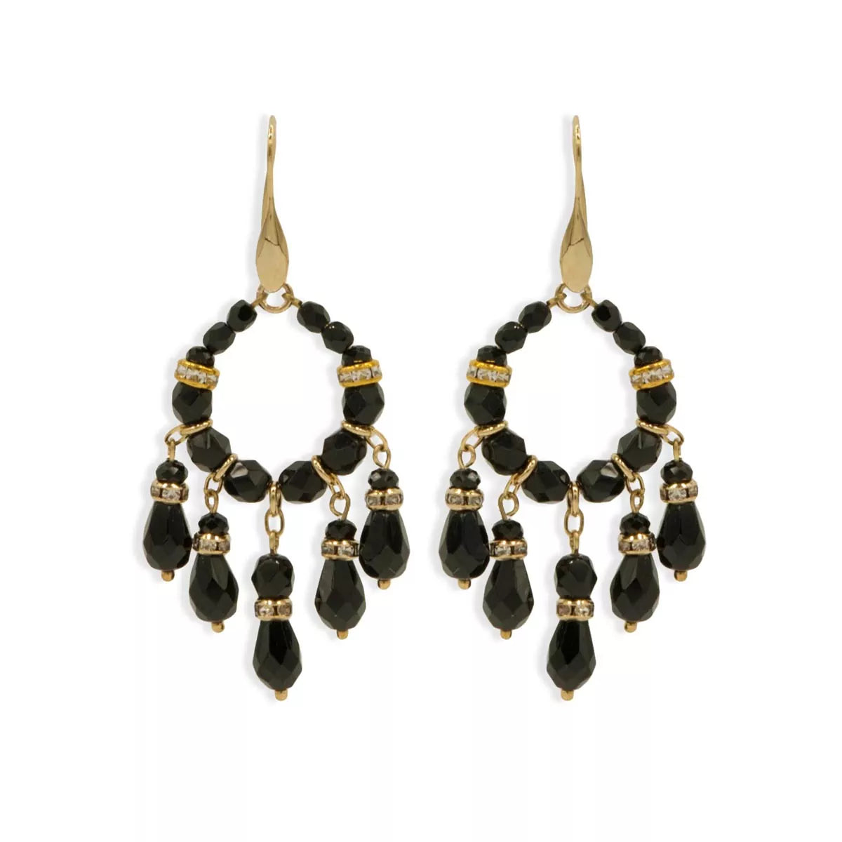 Orecchini A Cerchio Spessi Con Doppio Corno In Rilievo Di Strass Di Cristallo, Gioielli In Ottone Per Le Donne, Vero Placcato Oro 18k, 31.5x26x17mm - Foto 7