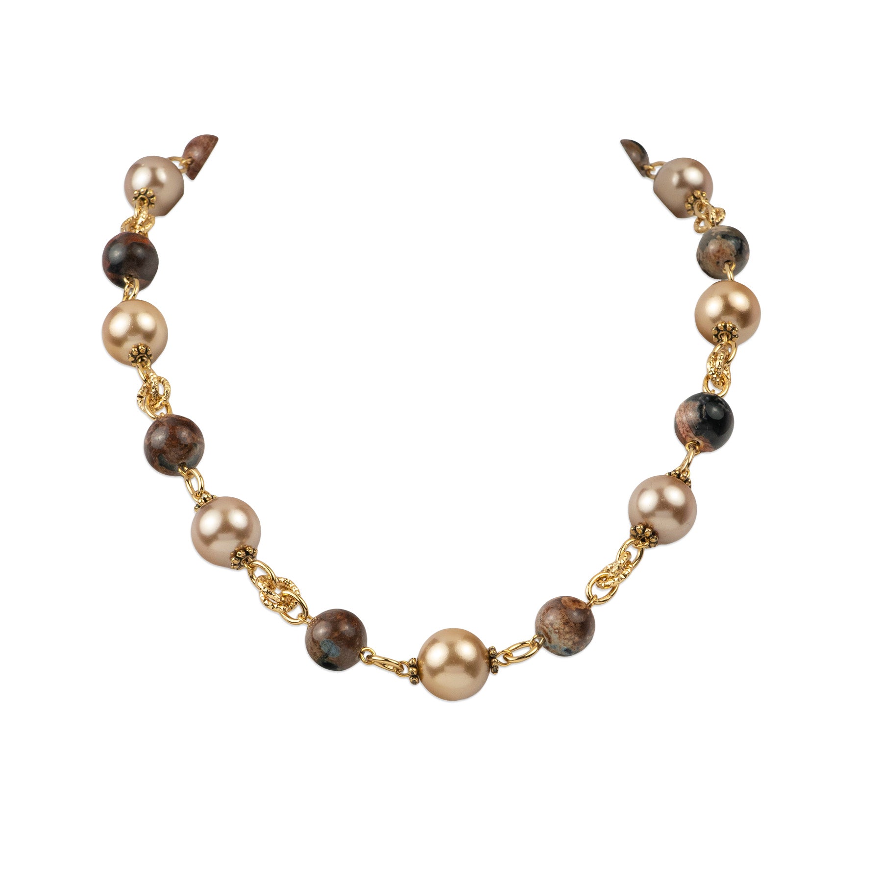 Gemstone and pearl choker necklace