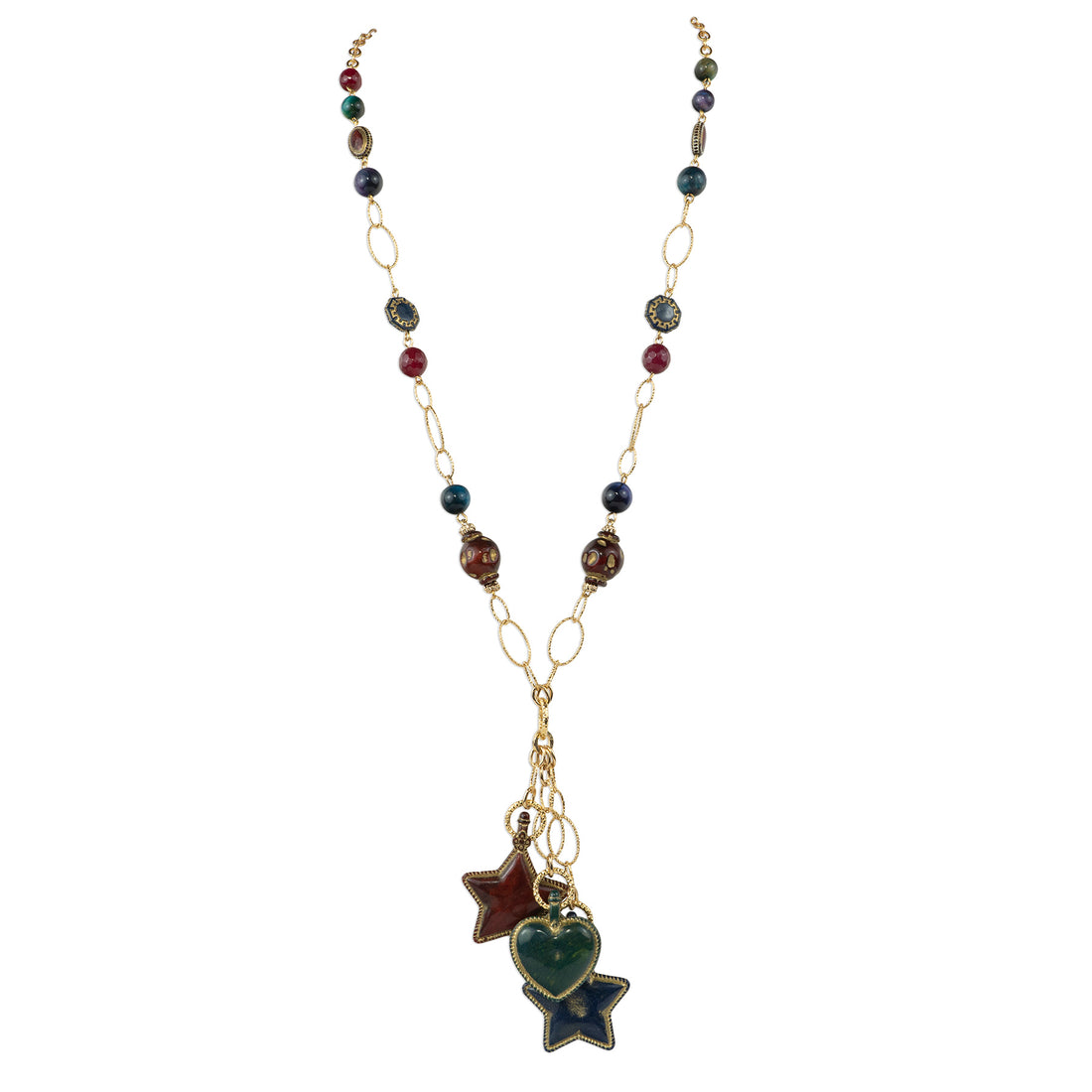 Semi-precious stone necklace with pendants