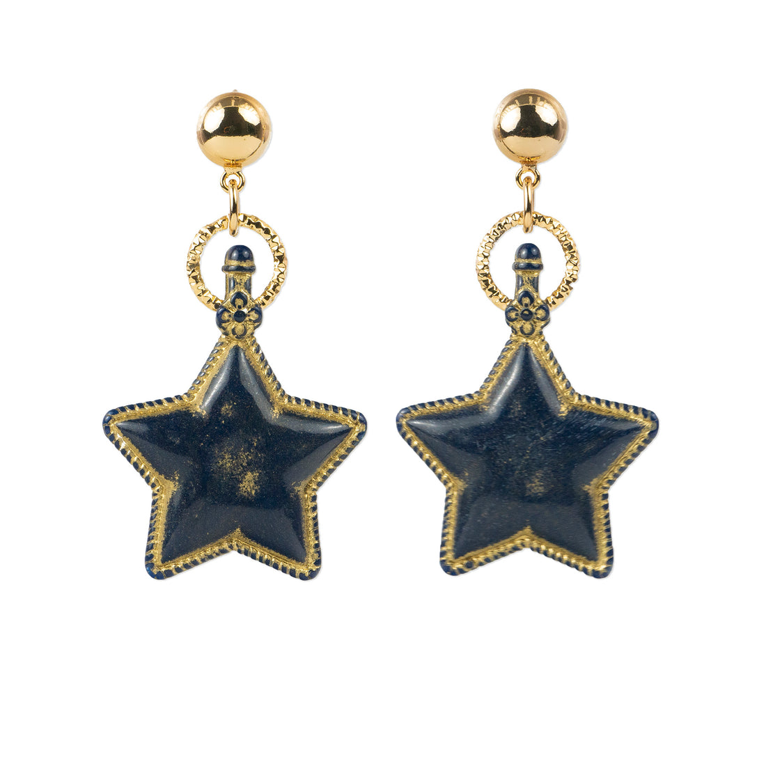 Star pendant earrings