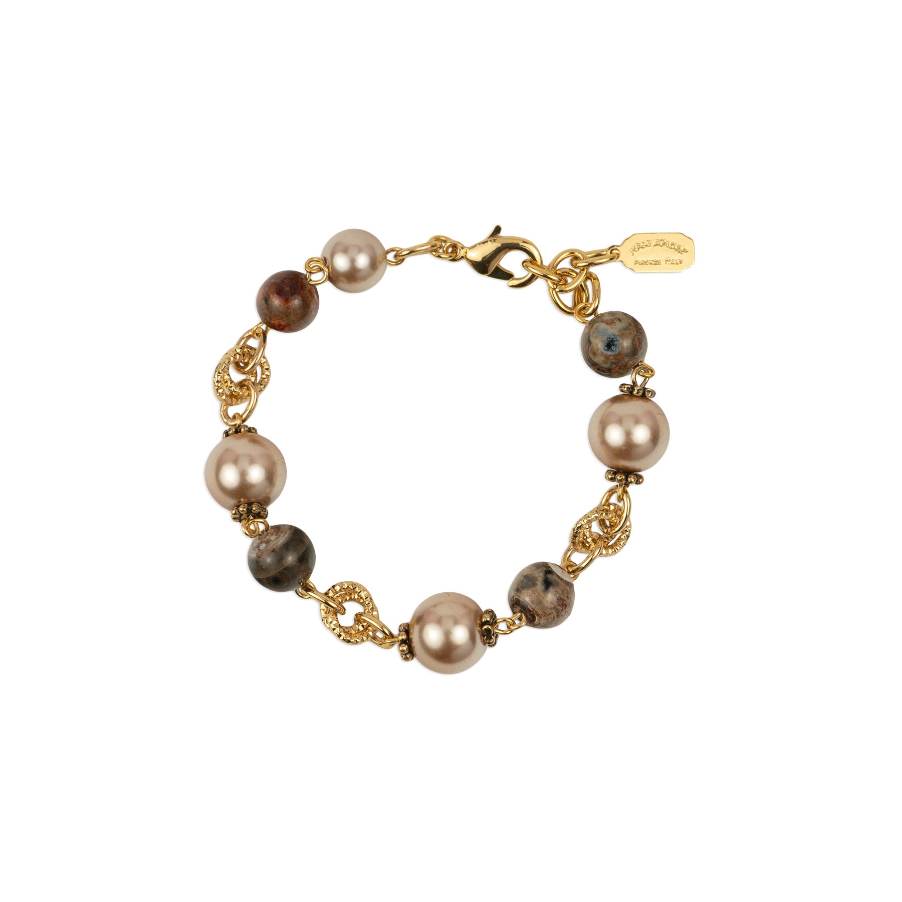 Bracelet of semiprecious stones and pearls