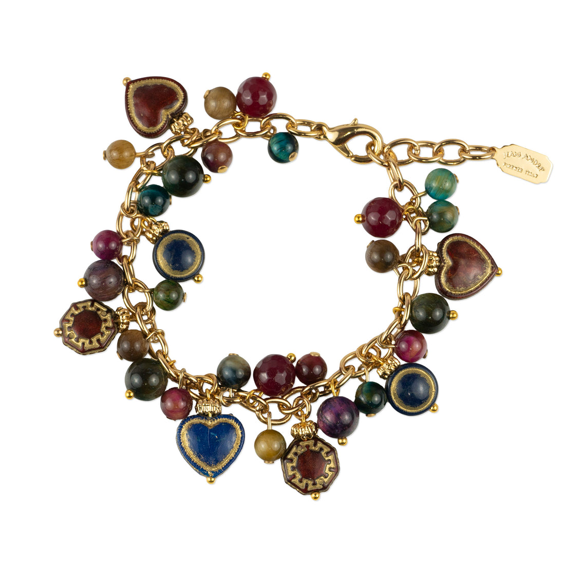 Pulsera con dijes de piedras semipreciosas