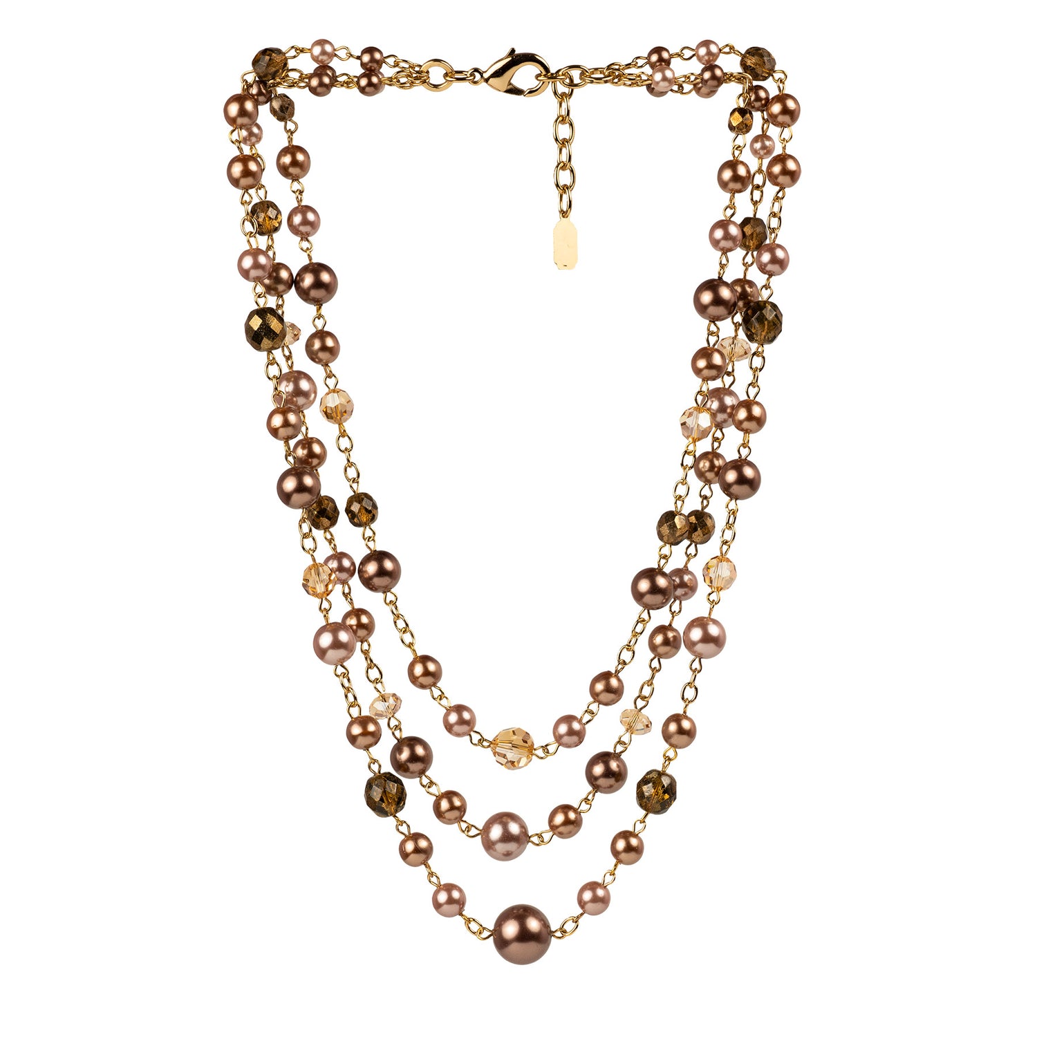 Multi-strand pearl and crystal choker