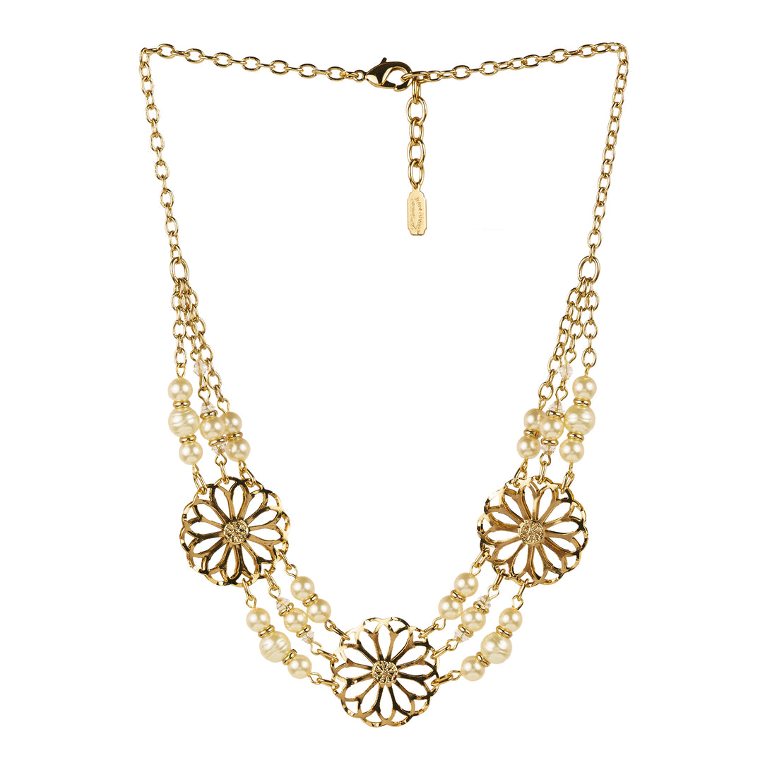 Collana girocollo con filigrane e perle