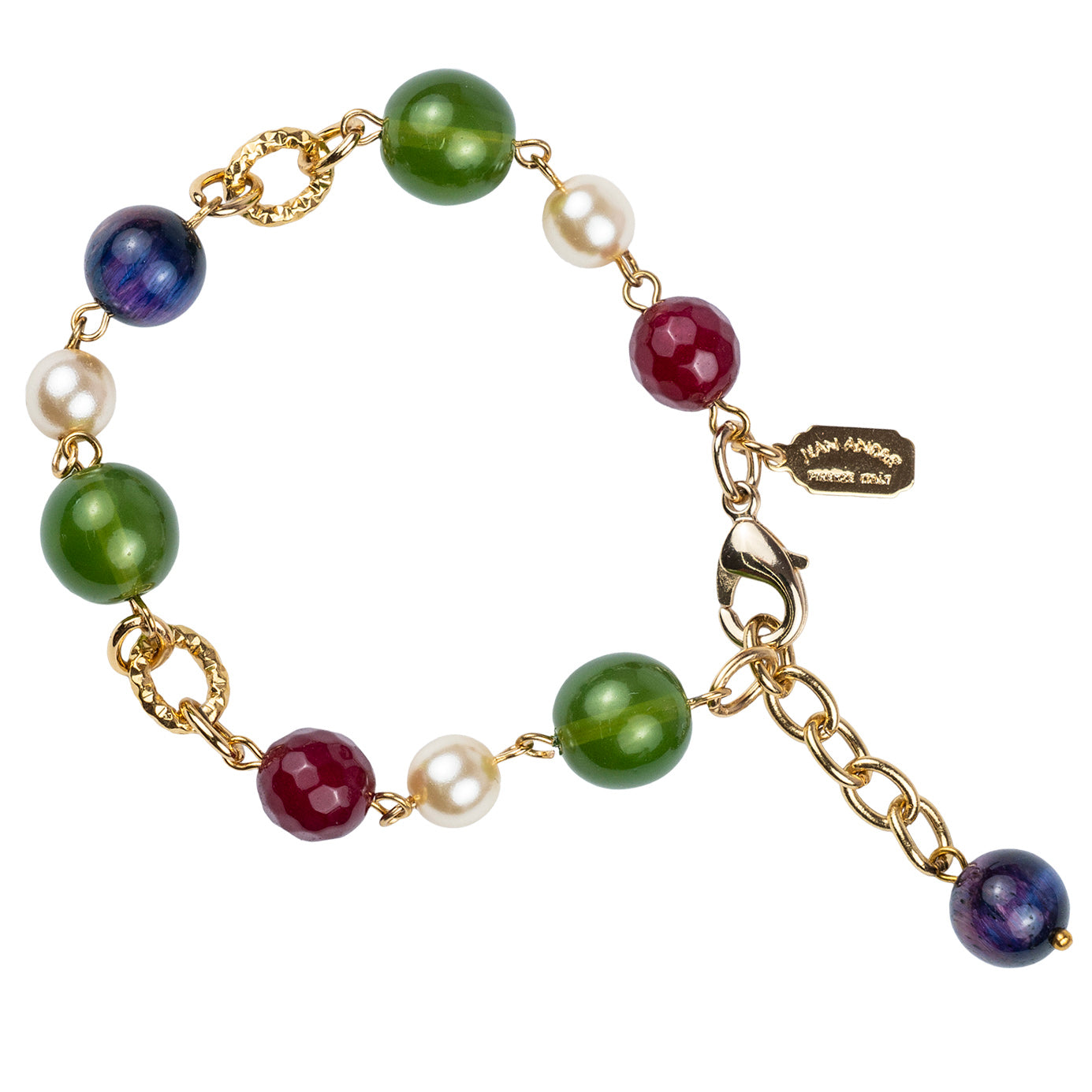 Pulsera con perlas y piedras preciosas