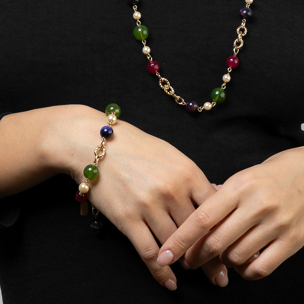 Bracciale con perle e pietre dure