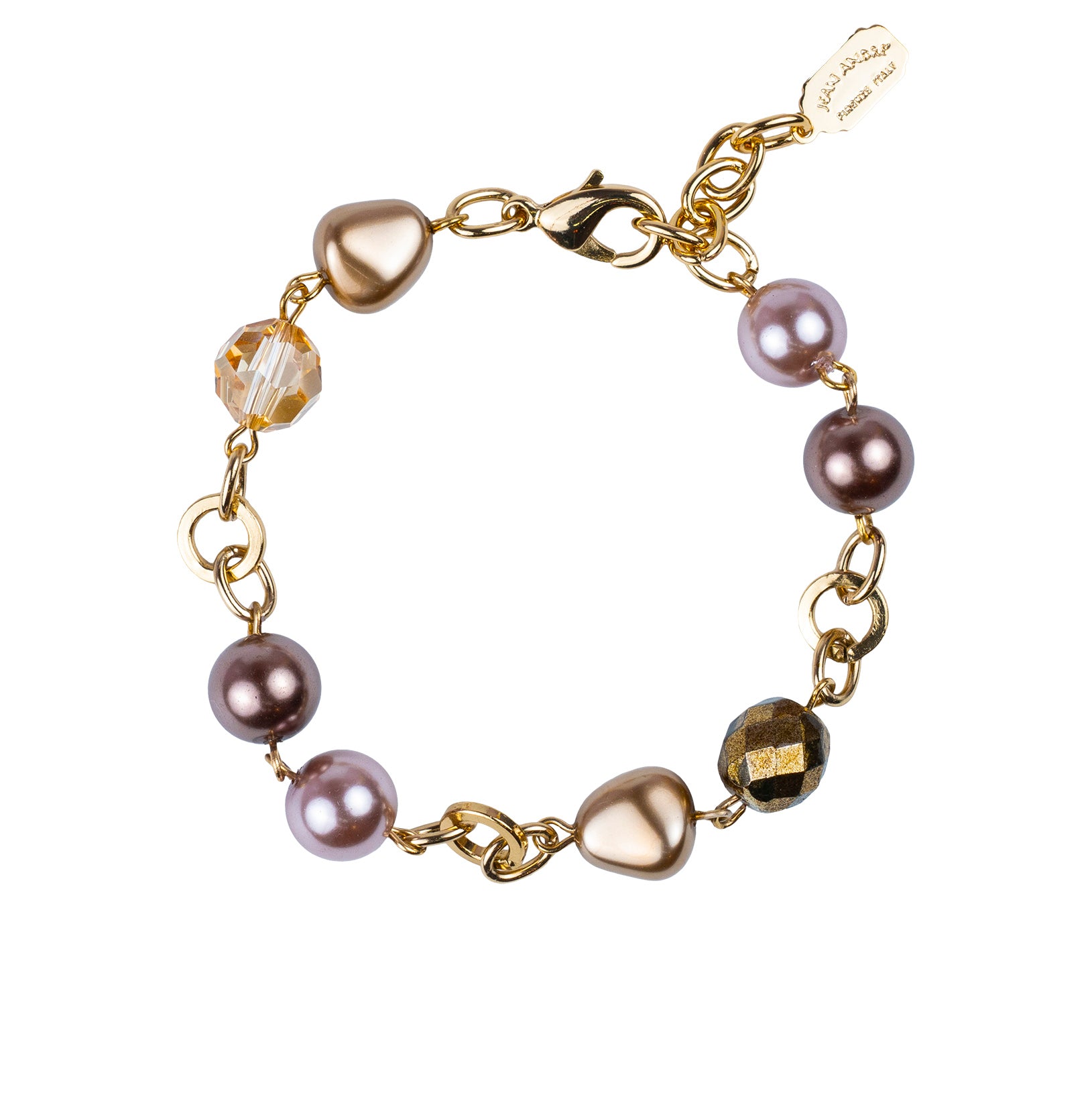 Multi-strand pearl and crystal bracelet