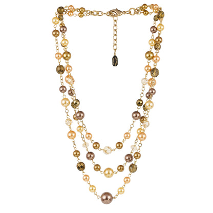 Multi-strand pearl and crystal choker