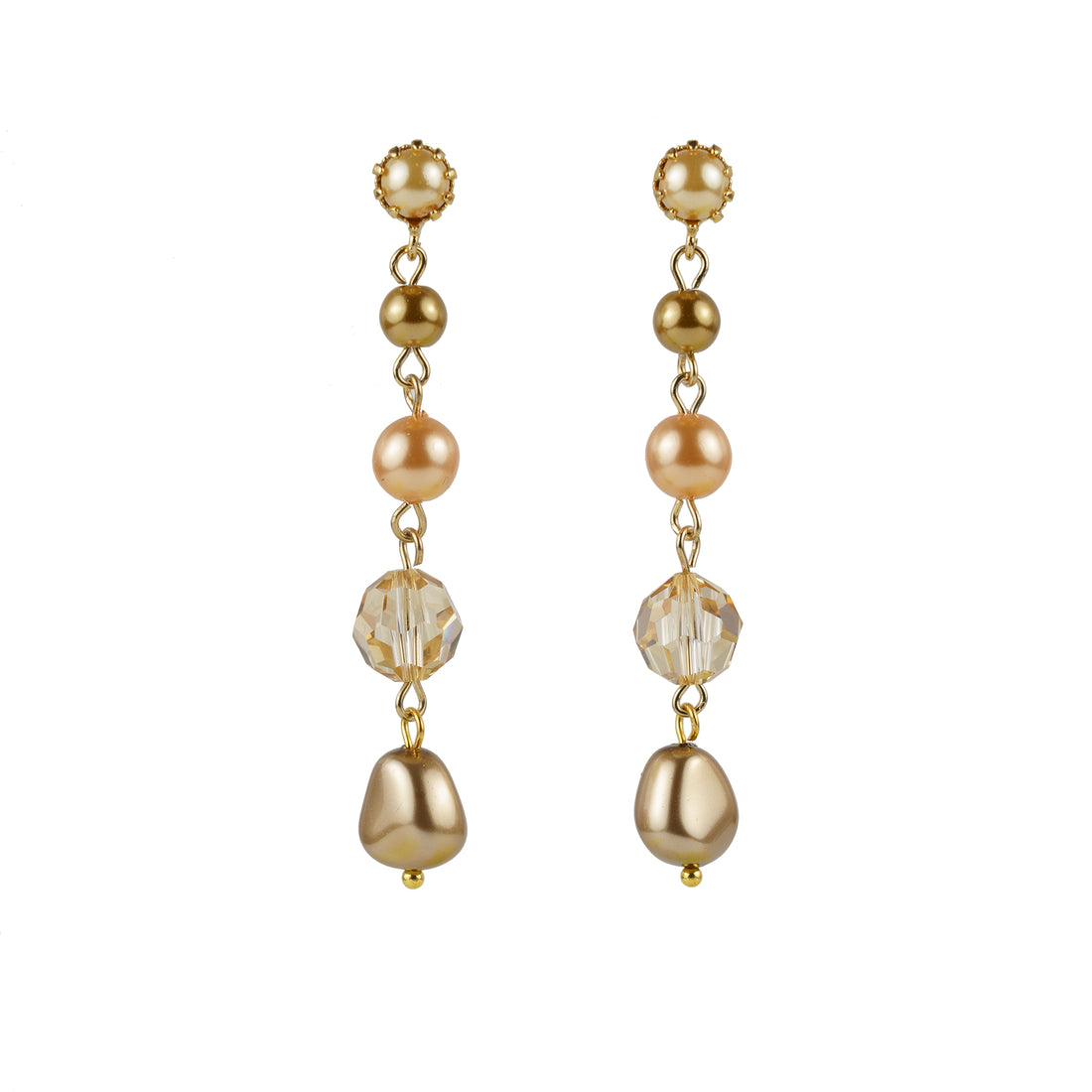 Orecchini pendenti in perle e cristalli Swarovski