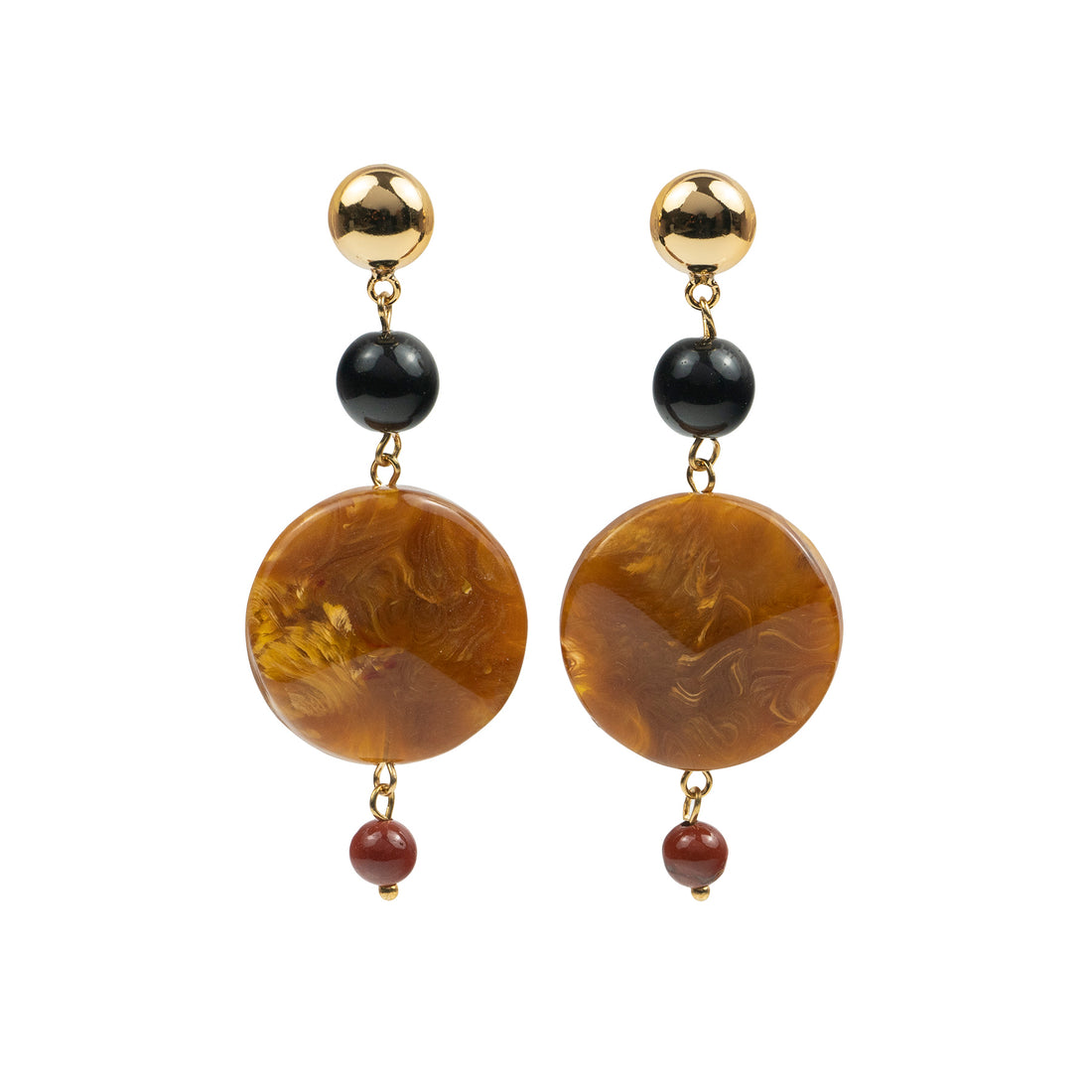 Amber resin pendant earrings