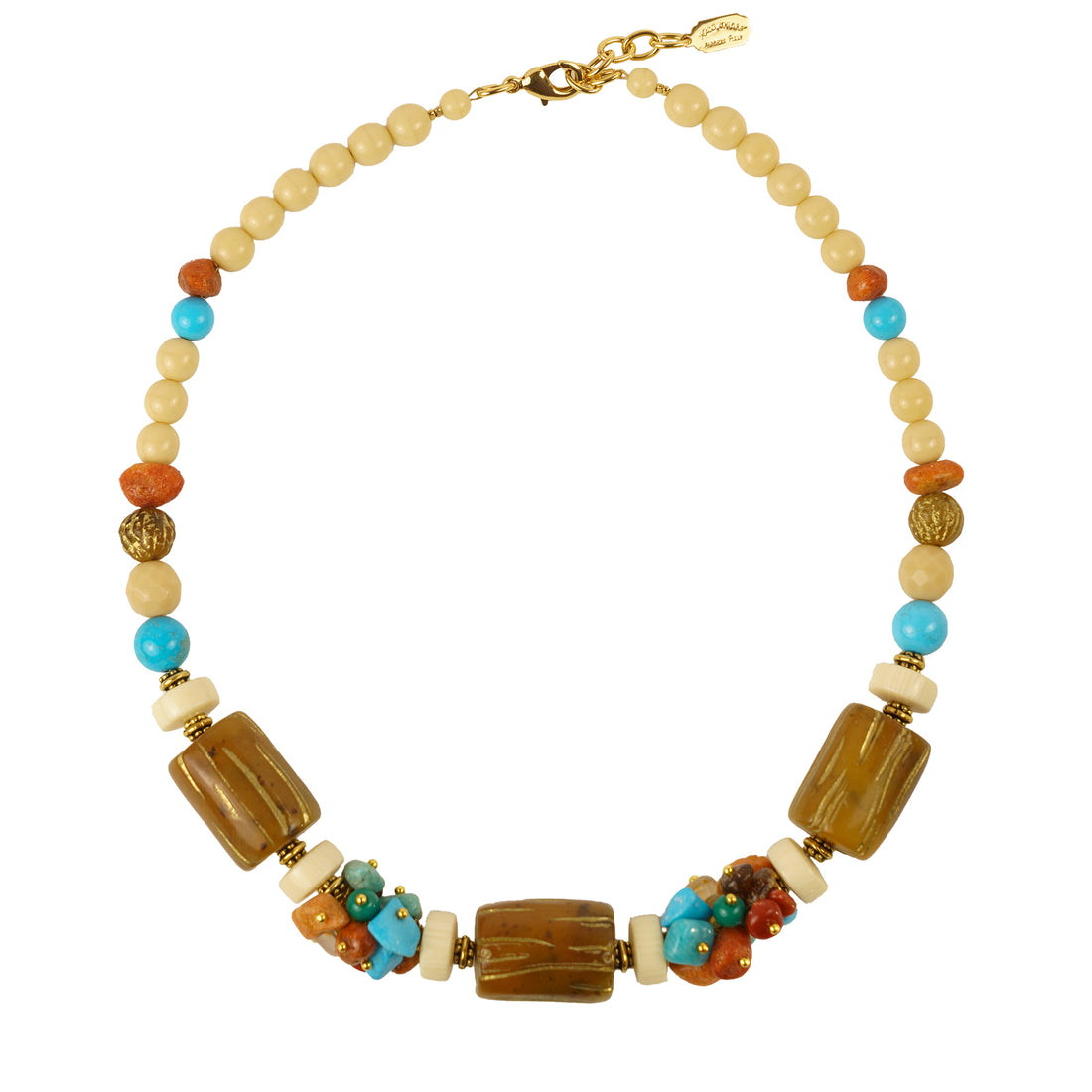 Collana girocollo in ambra multicolore