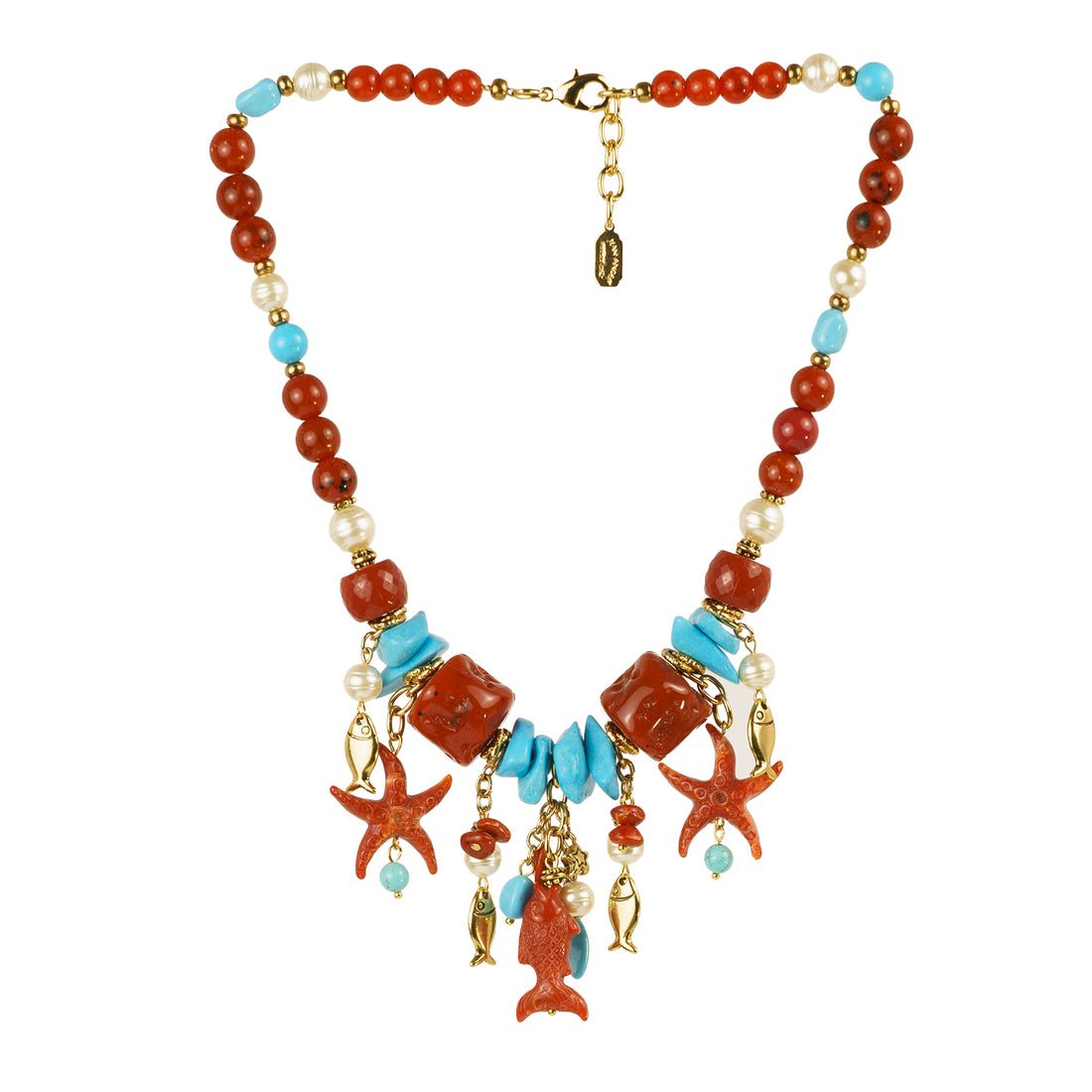 Collar gargantilla en resina y piedras semipreciosas