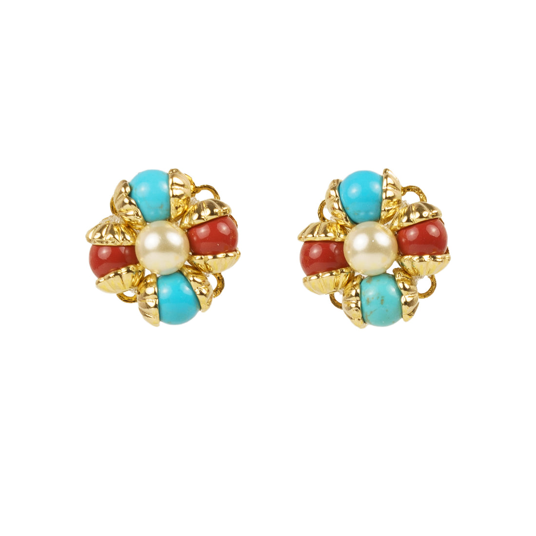 Pendientes colgantes de perlas de colores