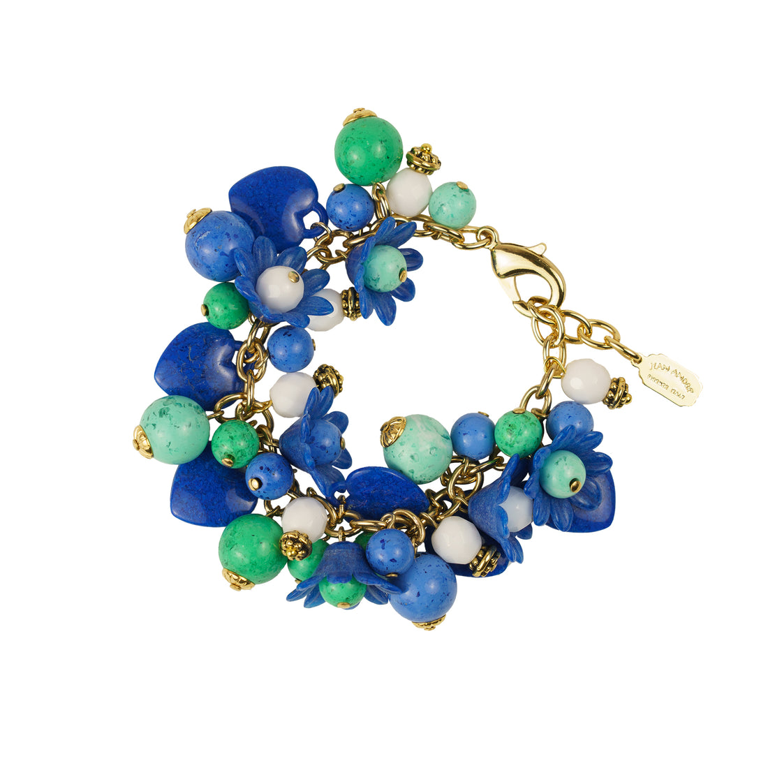 Bracciale charms con fiori e cuori