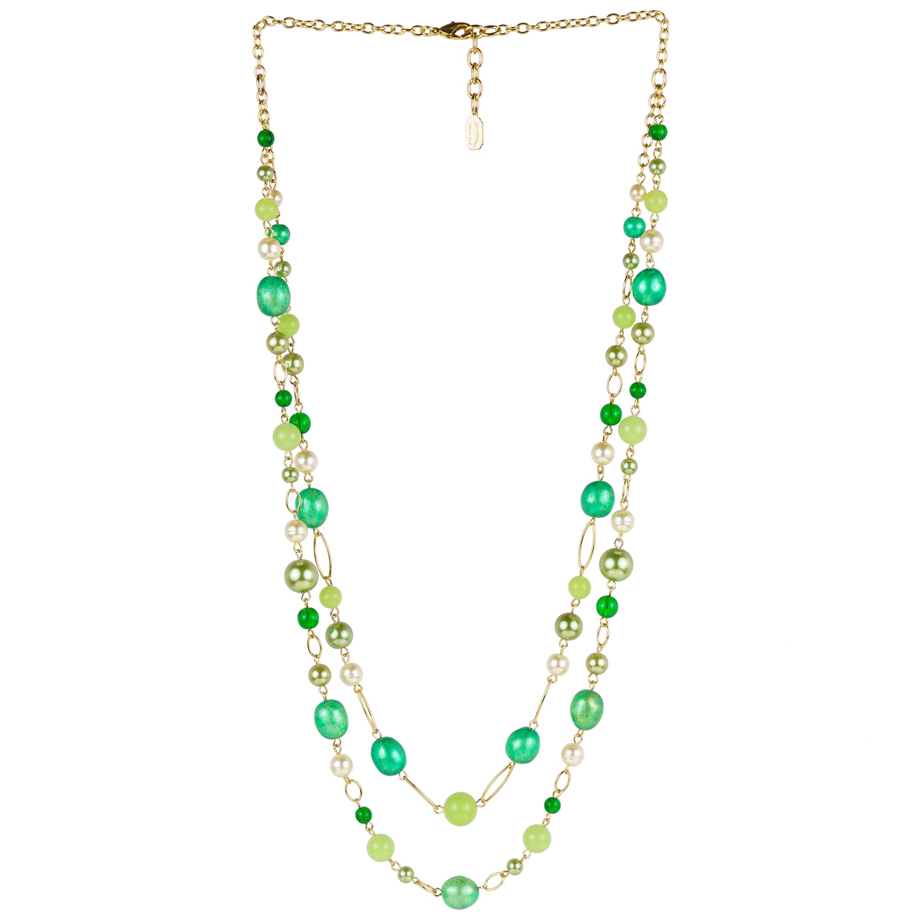 Collana lunga 2 fili con perle