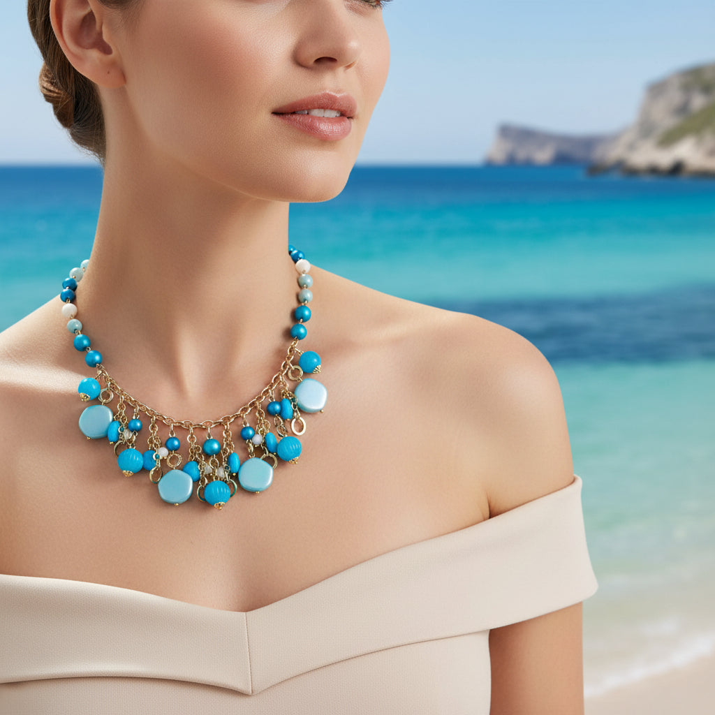 Collana girocollo con pendenti