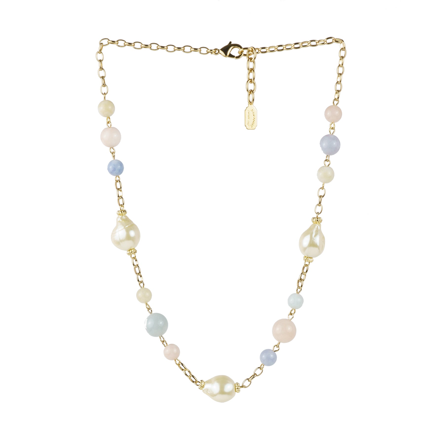 Gemstone and pearl choker necklace