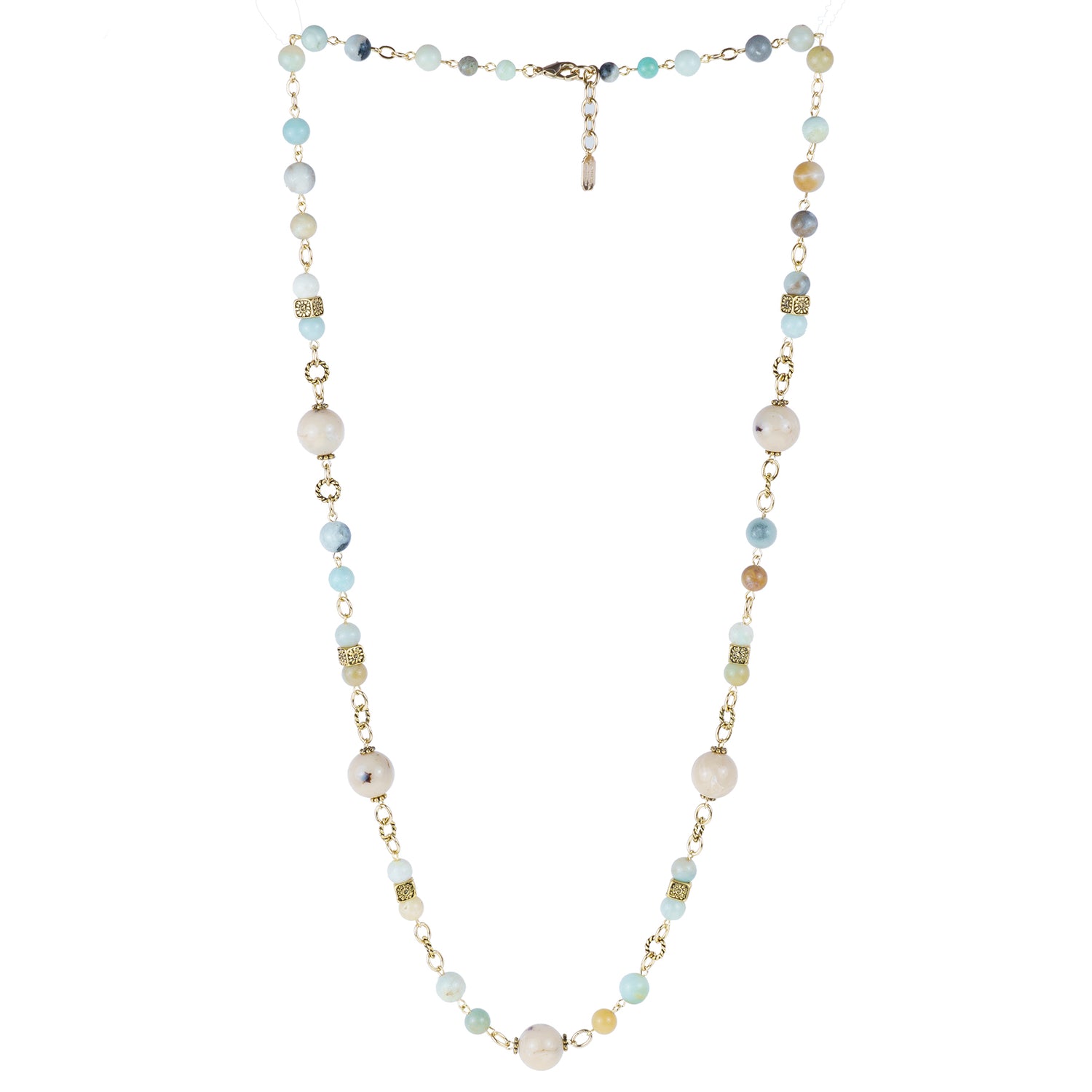 Multi-strand necklace of semi-precious stones