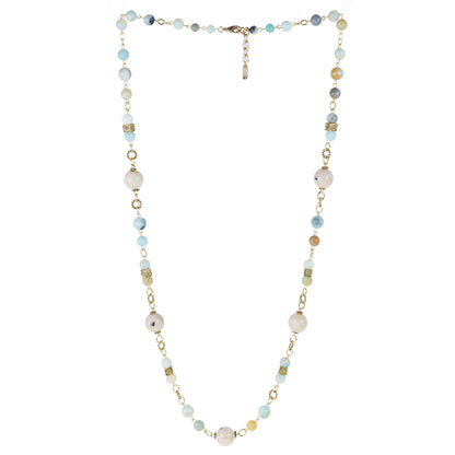 Multi-strand necklace of semi-precious stones