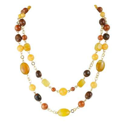 Collar multihilo de perlas de colores y cristales