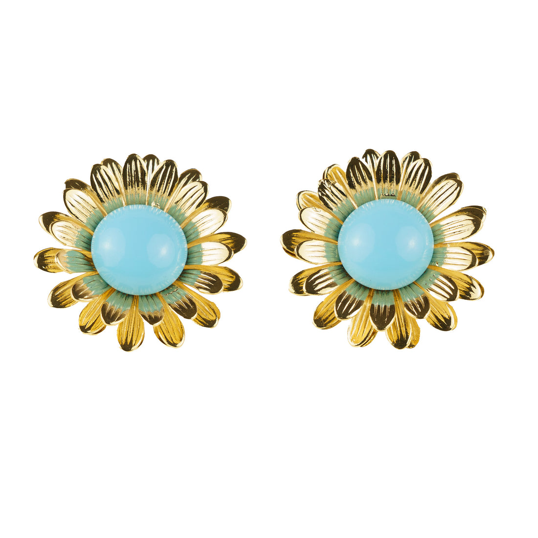 Pendientes colgantes de coral y turquesa