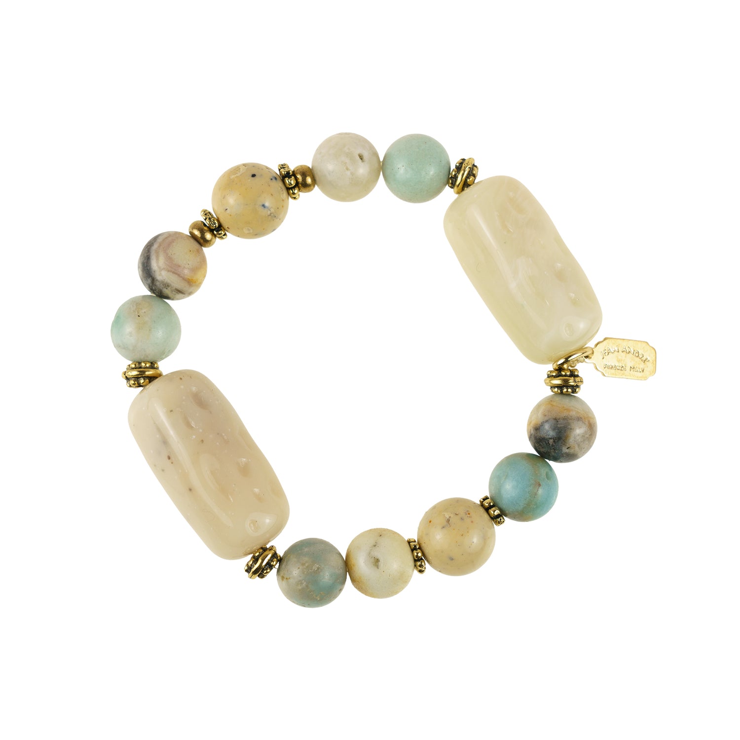 Bracciale elastico in pietre dure e resina