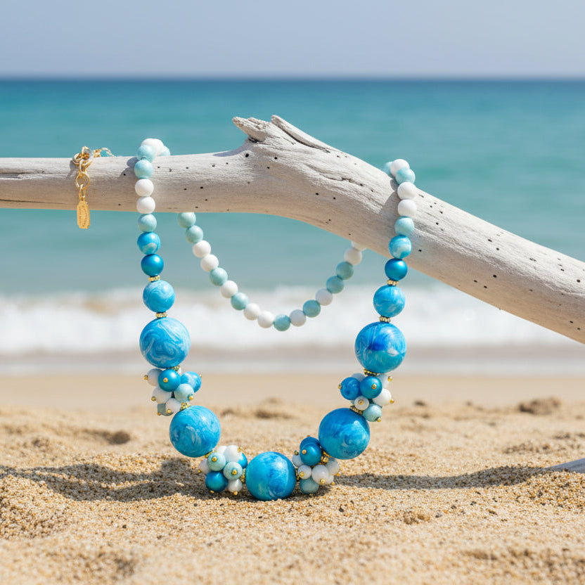 Girocollo in resina e vetri