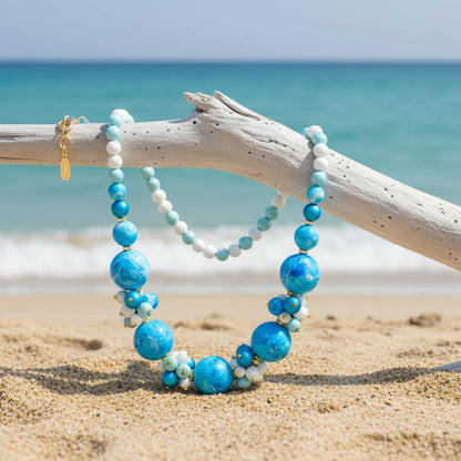 Girocollo in resina e vetri