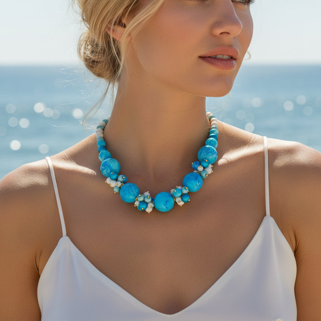 Girocollo in resina e vetri