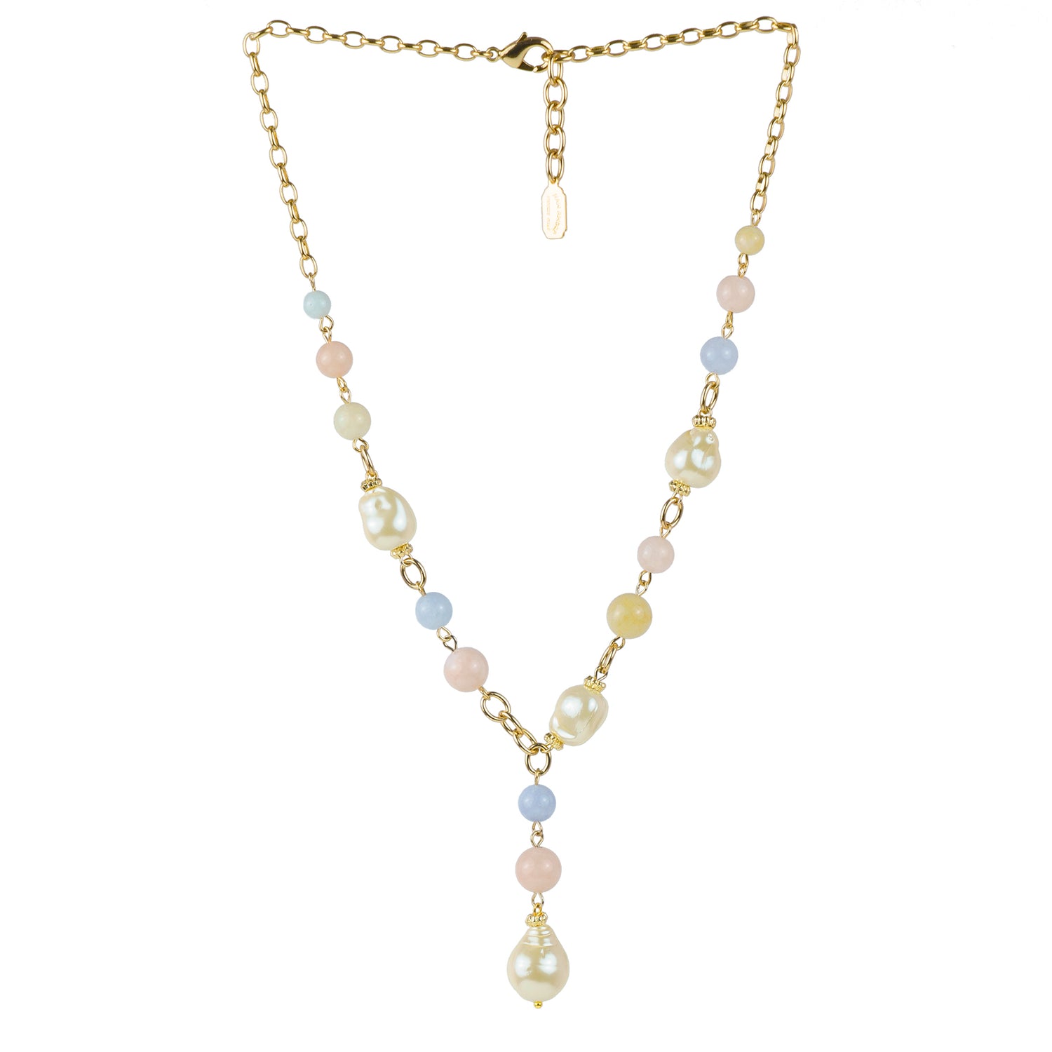 Gemstone and pearl choker necklace