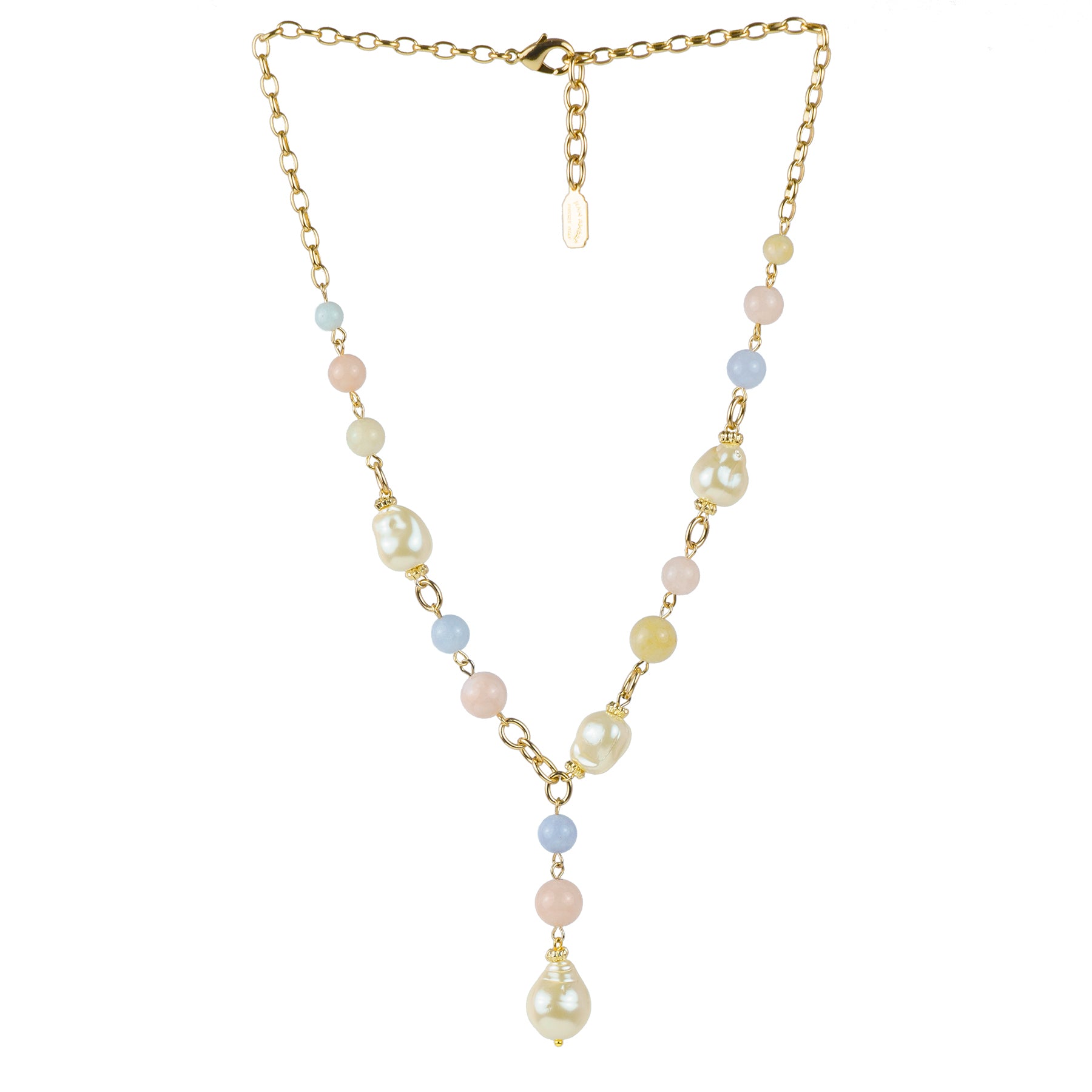 Gemstone and pearl choker necklace