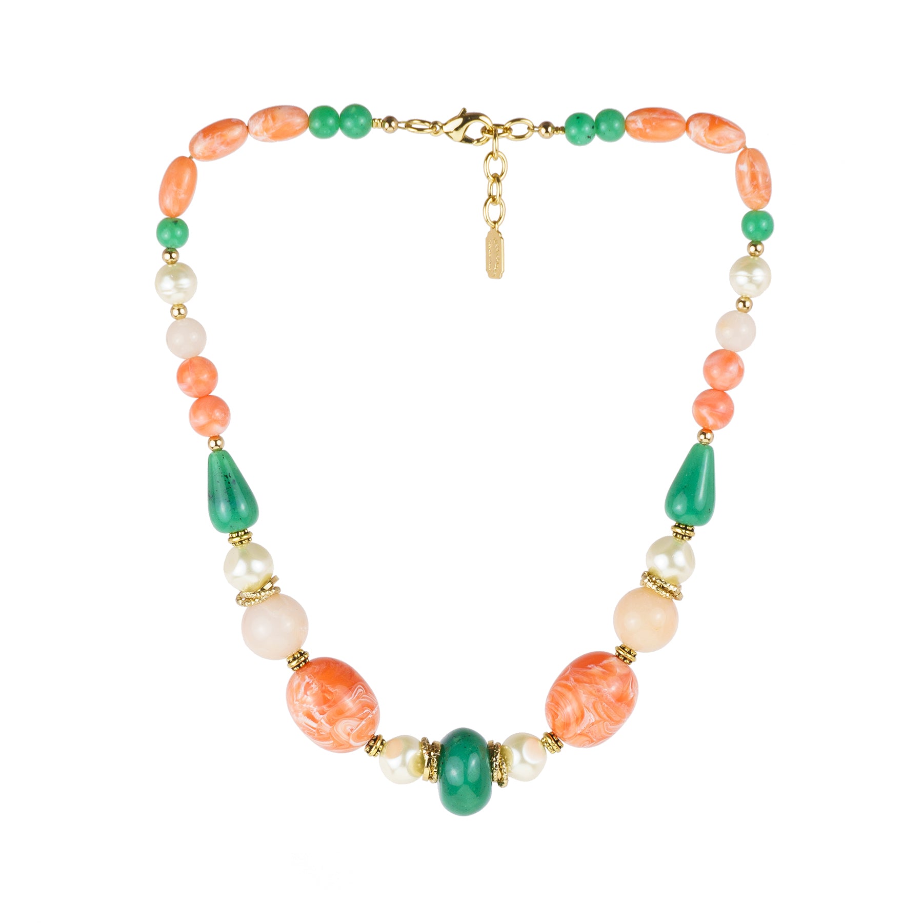 Collar gargantilla con charms mezcla de perlas y resinas