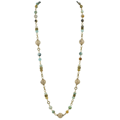 Multi-strand necklace of semi-precious stones