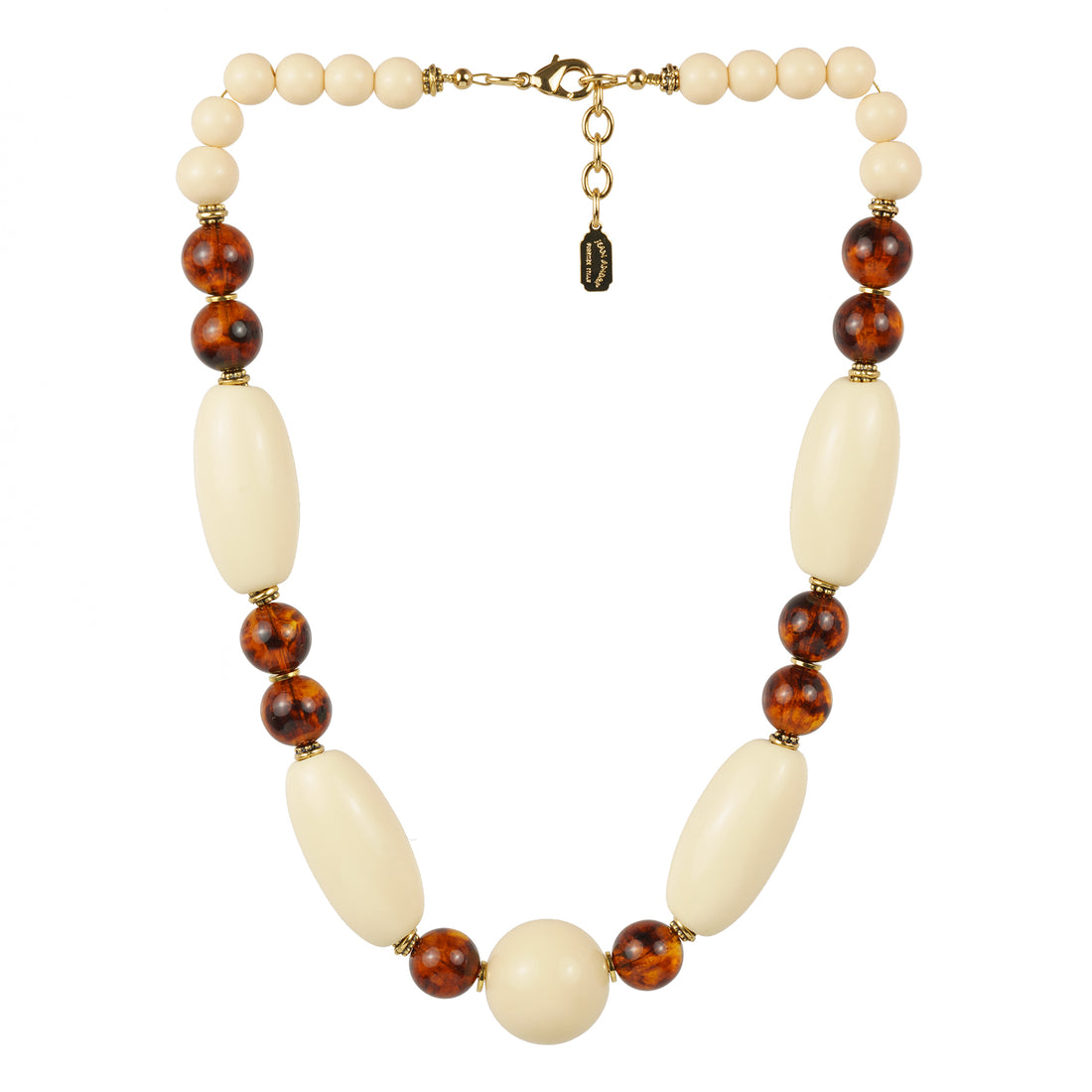 Collana girocollo avorio e tartaruga