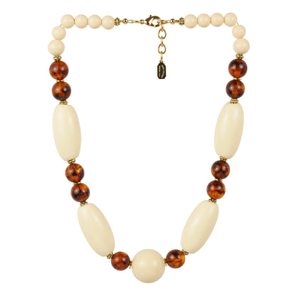 Collana girocollo avorio e tartaruga