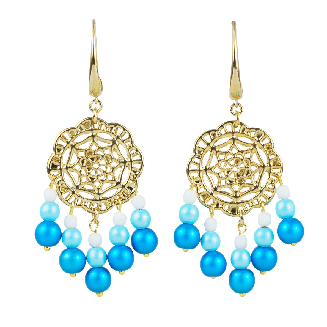 Pendientes colgantes de perlas de colores