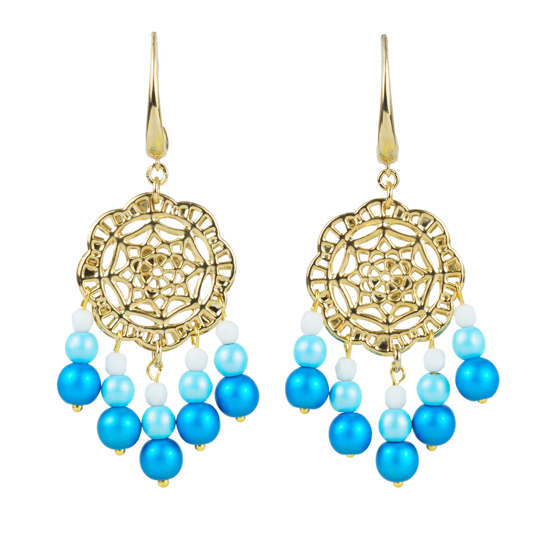 Pendientes colgantes de perlas de colores